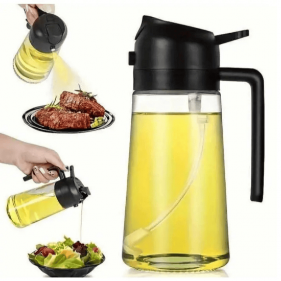 Porta Azeite de Vidro Azeiteiro Galheteiro 2 em 1 Spray Pulverizador