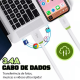 Cabo Carregador Turbo 1 Metro iPhone Samsung Xiaomi Android V8 USB C Rápido Inova Original