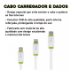 Cabo Carregador Turbo 1 Metro iPhone Samsung Xiaomi Android V8 USB C Rápido Inova Original