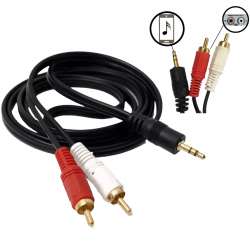 Cabo De Áudio Auxiliar P2 X 2 Rca 1,5 metro e 3,0 Metros