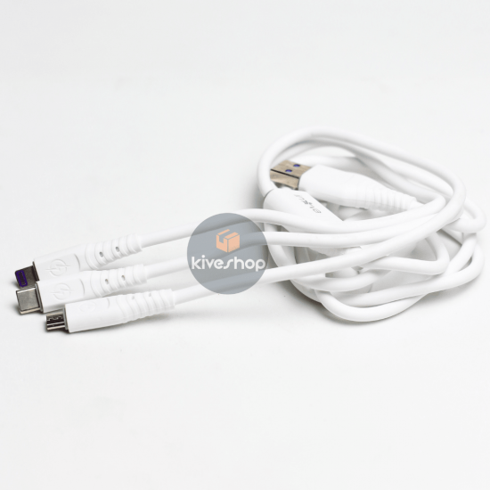 Cabo de dados 3 em 1 cabo tipo c usb carregador ultra rápido 1 metro resistente