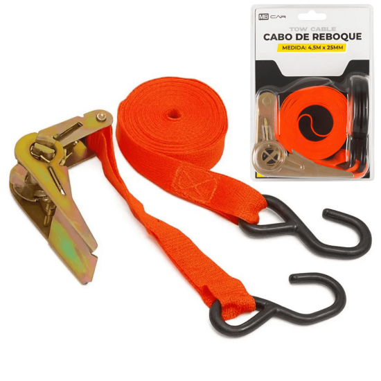 Cabo de Reboque 4,5M Nylon tração cinta, cinto de tração, ferramenta de resgate de emergência