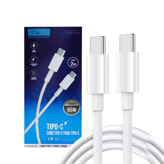 Cabo USB C para USB C  2 Metros Turbo Cabo Super Rápido Tipo C para Tipo C
