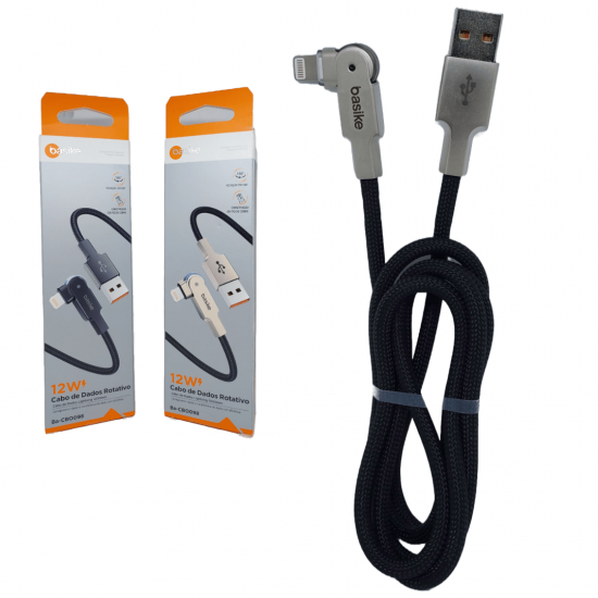 Cabo USB de Carregamento de 180 Graus LIGHTNING Super Rápido iphone Turbo