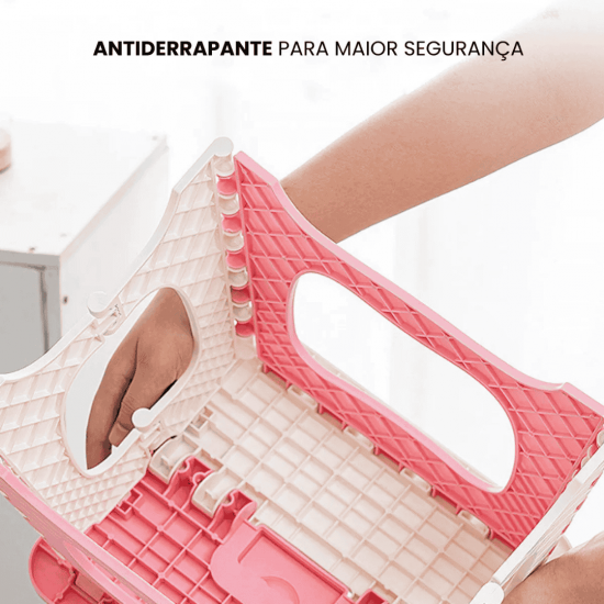 Banqueta Banquinho Dobrável De Plástico Resistente Para Viagem