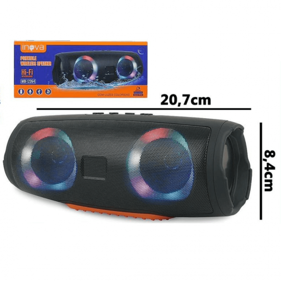 Caixa de som potente original bluetooth led rgb