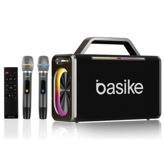 Caixa De Som Portatil Bluetooth Com 2 Microfones, 160w, Subwoofer Ativo, Estéreo Hifi Com Rgb Tws 1+1 Bateria 6H Ipx6