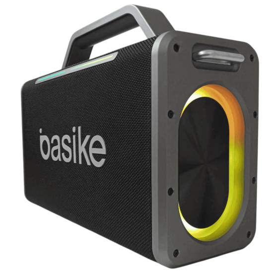 Caixa De Som Portatil Bluetooth Com 2 Microfones, 160w, Subwoofer Ativo, Estéreo Hifi Com Rgb Tws 1+1 Bateria 6H Ipx6