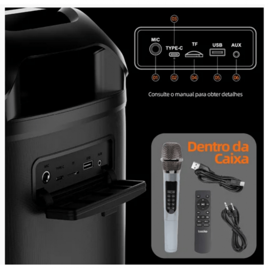 CAIXA DE SOM WATERPROOF WIRELESS SPEAKER 40W BASIKE