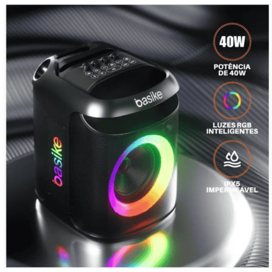 CAIXA DE SOM WATERPROOF WIRELESS SPEAKER 40W BASIKE