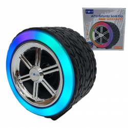 Caixa Som Roda Pneu Carro Portátil Bluetooth Potente Original Com Led Rgb