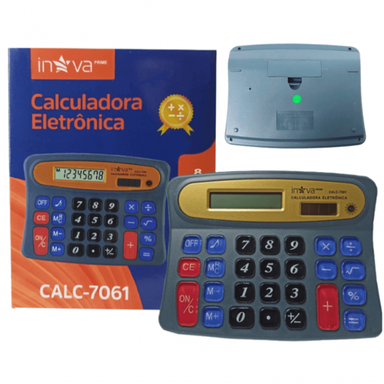 CALC-7061 MAQUINA PARA CALCULAR DADOS NUMERICOS SENDO CALCULADORA ELETRONICA COM CORPO EM PLASTICO - MARCA: INAV