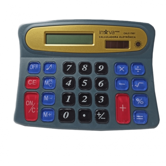 CALC-7061 MAQUINA PARA CALCULAR DADOS NUMERICOS SENDO CALCULADORA ELETRONICA COM CORPO EM PLASTICO - MARCA: INAV