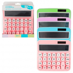 Calculadora Solar Colorida de Mesa 12 Digitos Grande Tela LCD Botão Redondo