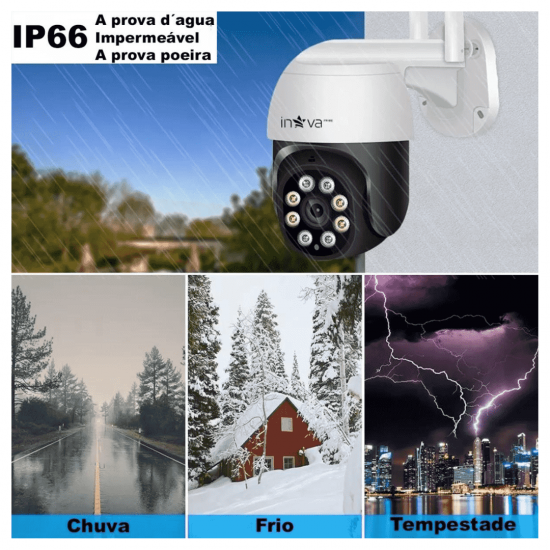 Câmera Ip Wifi Externa Com Visão Noturna Zoom 4x Inova