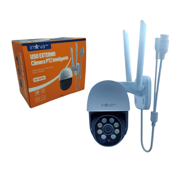 Câmera Ip Wifi Externa Com Visão Noturna Zoom 4x Inova