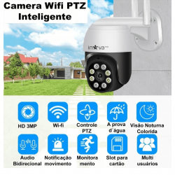 Câmera Ip Wifi Externa Com Visão Noturna Zoom 4x Inova