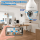 Câmera wifi ip sem fio giratória 360 com encaixe lampada bocal rosca ptz full HD visão noturna segurança - bivolt