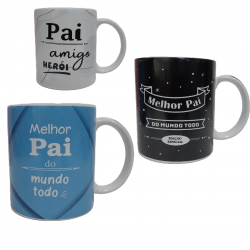 Caneca Dia dos Pais Personalizada de Porcelana para Presente Xícara