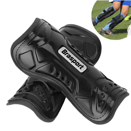 Caneleira Profissional Futebol Futsal Muay Thai Adulto Juvenil Par Com Elástico e Borracha