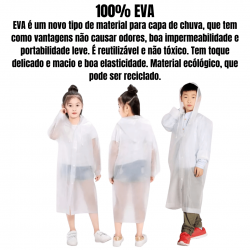 Capa de chuva infantil menino menina com capuz