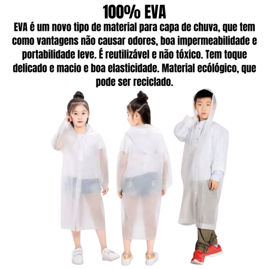 Capa de chuva infantil menino menina com capuz