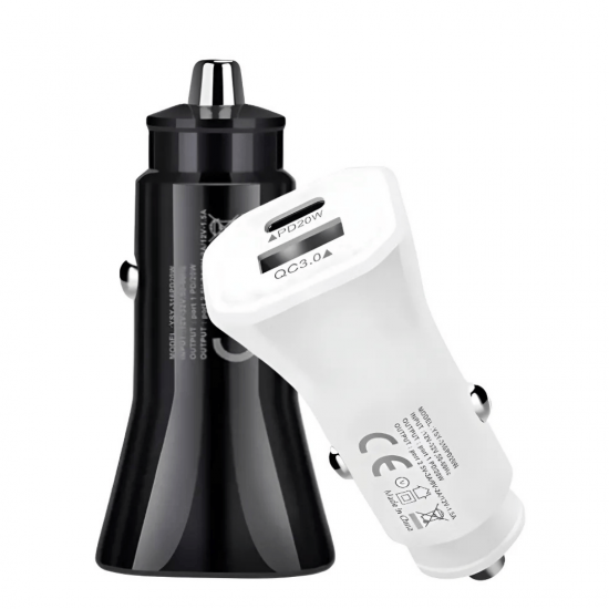 Carregador Veicular TIPO-C + USB Turbo Carregamento rápido/Universal 45W
