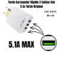 Carregador Fonte Celular 3 Entradas USB Tomada 5.1A Turbo Rápida