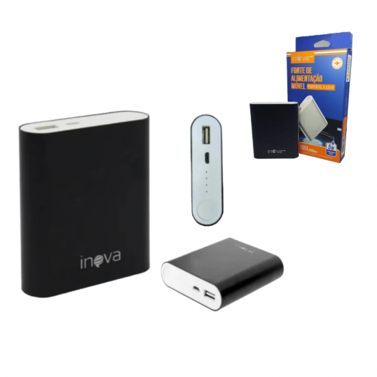 Carregador Portátil inova POW1051 10000mah CORES SORTIDAS