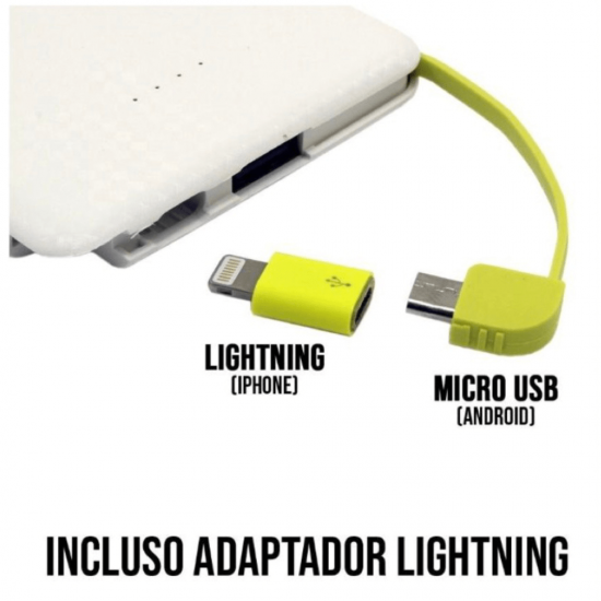 Carregador Portátil Power Bank 10000mah com adaptador iPhone,V8