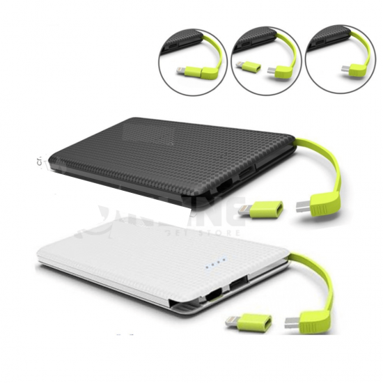 Carregador Portátil Power Bank 5000mah com adaptador iPhone,V8