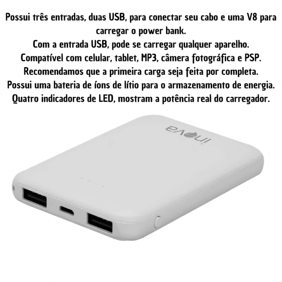Carregador Power Bank Portátil 5000mAh Universal Original