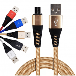 CBO-5764 CABO DE DADOS USB PARA CELULAR MICROUSB V8 2M - CORES DIVERSAS