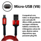 CBO-5764 CABO DE DADOS USB PARA CELULAR MICROUSB V8 2M - CORES DIVERSAS