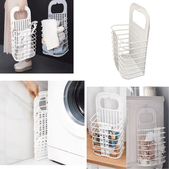 Cesto Roupa Suja Dobravel De Parede Organizador Multiuso Para Lavanderia Cesta Supenso Retratil