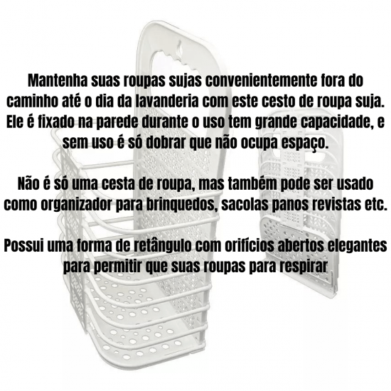 Cesto Roupa Suja Dobravel De Parede Organizador Multiuso Para Lavanderia Cesta Supenso Retratil