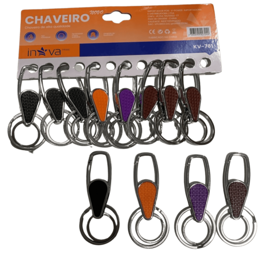 12 Chaveiros de metal Argola Dupla Resistente Organizador De Chaves