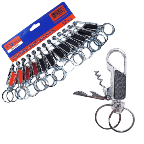 12 Chaveiros de metal Argola Dupla Resistente Organizador De Chaves