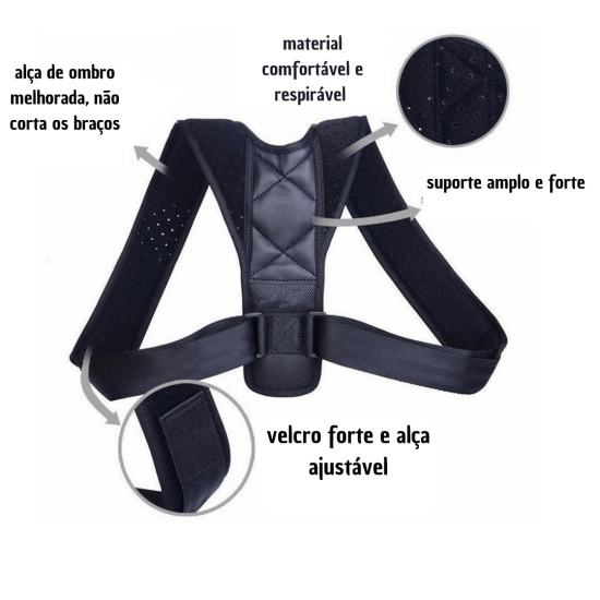 Cinta Colete Corretor Postura Coluna Lombar Regula