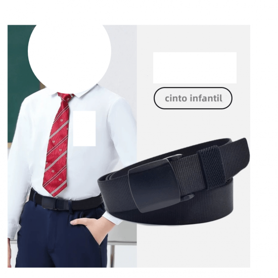 Cinto infantil nylon fivela de pvc plástico