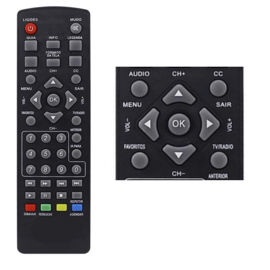Controle Remoto Conversor Digital Aquário Dtv-5000