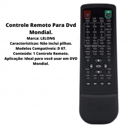 Controle Remoto para Dvd Mondial D-07 / D 07