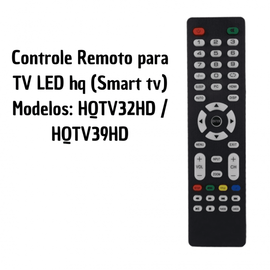 Controle Remoto Para Smart Tv HQ Hqtv32hd Hqtv39hd