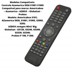 Controle Remoto Receptor Azamerica S1001 S1005 S926 s2005 s2001