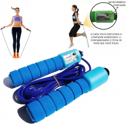 Corda de Pular com contador de giro Exercício Funcional Academia Fitness