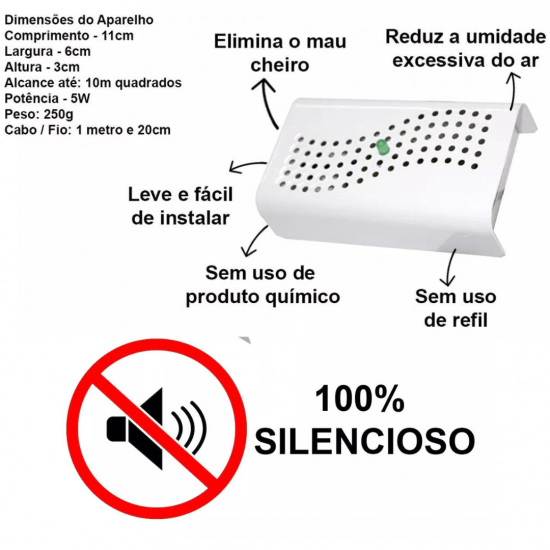 Desumidificador Anti Mofo Eletrônico Anti Ácaro Fungos 110V 2 unidades