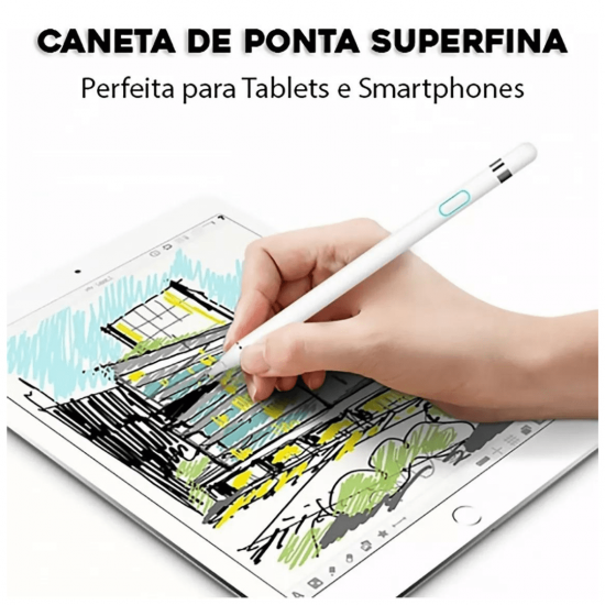 Caneta Touch Screen Ponta Fina Desenho iPad iPhone Android