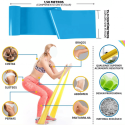 faixa elástica para exercícios de ioga e estiramento de 150 cm