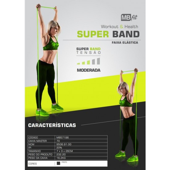 FAIXA ELASTICA SUPER BAND MODERADA MB57196