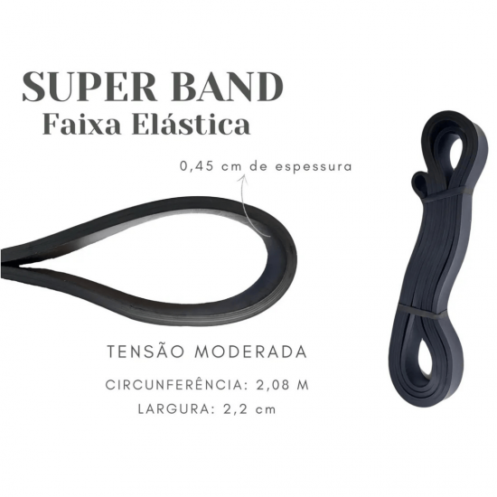 FAIXA ELASTICA SUPER BAND LEVE E MODERADA
